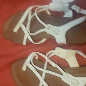 Women's White Braided Sandals